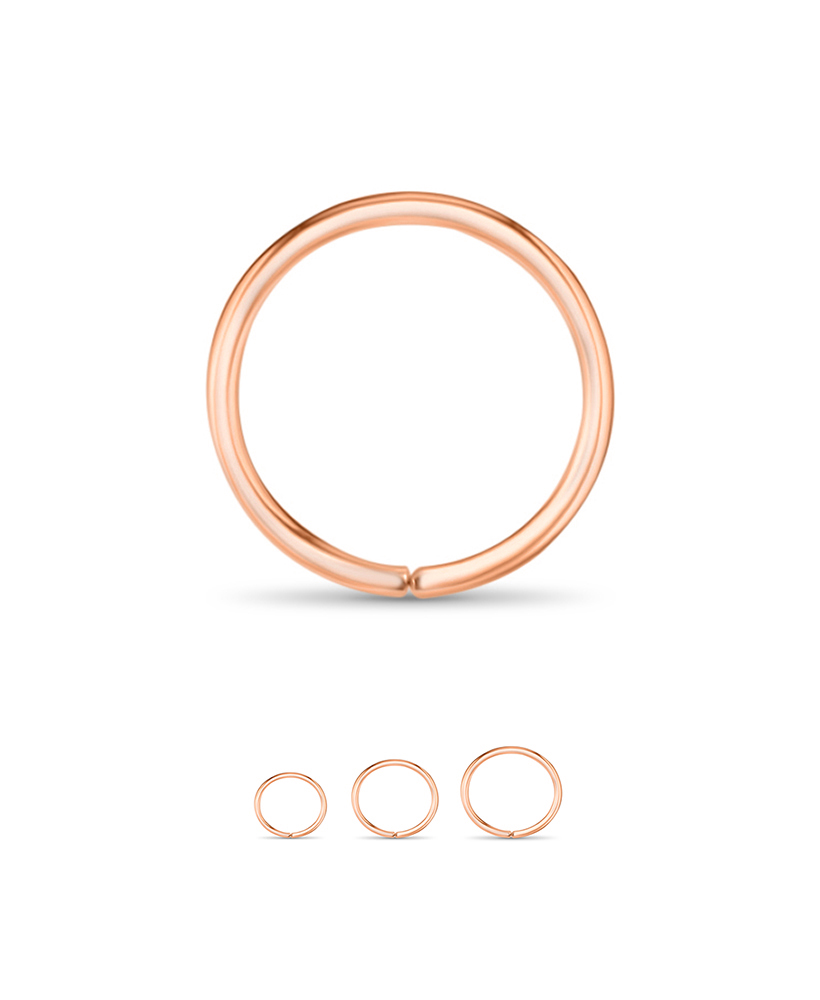 14kt Rose Gold Seamless Hoop Nose Ring Choose Your Size