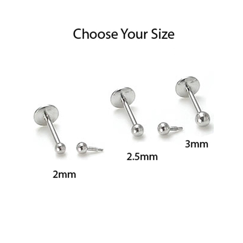 316L Surgical Steel Labret Style Screw Post Nose Stud Choose Your