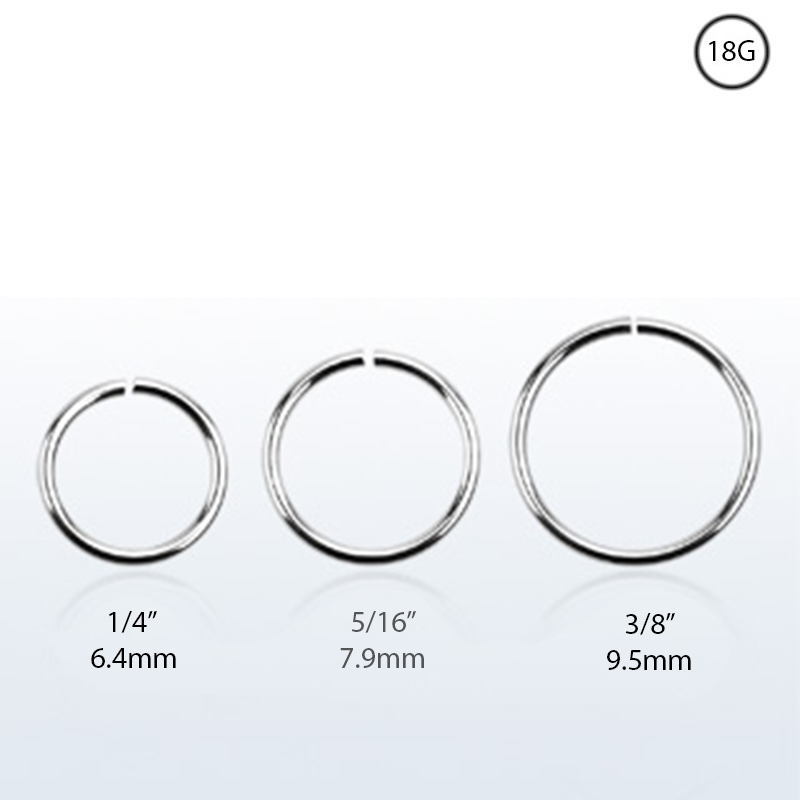 Nose Ring Continuous Hoop Sterling Silver Choose Your Size 18G