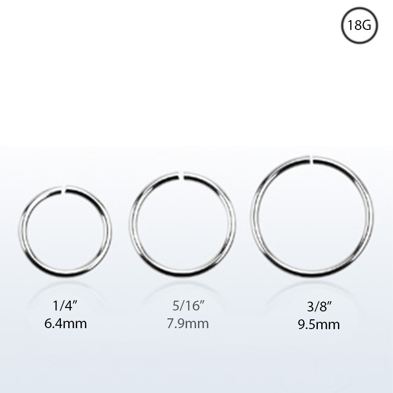 Nose Ring Continuous Hoop Sterling Silver Choose Your Size G