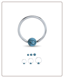 316L Surgical Steel or Titanium Captive Bead Nose Ring Hoop CBR Turquoise Ball Choose Your Size