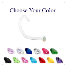 Bio-Flex Micro Nose Screw -Choose Your Color 1mm Gem 20G