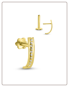 14KT Yellow Gold Labret Style Nose Stud Genuine Diamonds 16G 14KT Yellow Gold Labret Style Nose Stud Genuine Diamonds 16G
