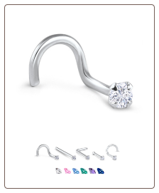 Titanium Nose Stud 2.5mm Round CZ