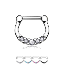 100% Surgical Steel Hinged Septum Clicker 1/4" 16G