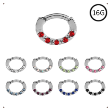 **BLOW OUT SALE** Hinged Septum Clicker Helix Tragus Nose Ring Hoop 316L Surgical Steel 6mm 1/4" 16G
