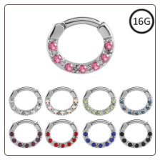 **BLOW OUT SALE** Hinged Septum Clicker Helix Nose Ring Hoop 316L Surgical Steel 8mm 5/16" 16G