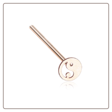 Rose Gold Plated 316L Surgical Steel Yin Yang Nose Stud Choose Your Style 20G