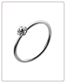925 Sterling Silver Nose Ring Hoop, Helix, Tragus, Daith, Ear Cartilage Flower 9/32" - 7mm 22G