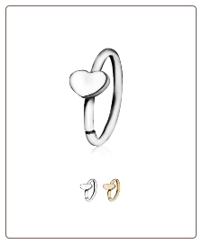 316L Surgical Steel or Gold Plated Seamless Annealed Nose Ring Heart Hoop 20G
