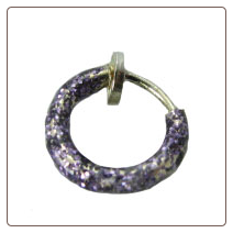 **BLOW OUT SALE** 925 Sterling Silver Sparkly Lavendar Light Purple Fake Nose Ring Hoop 5/16"