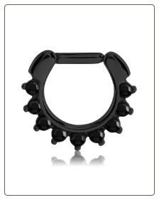 **BLOW OUT SALE** Black 316L Surgical Steel Hinged Septum Clicker 5/16" 16G