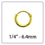 Nose Ring Hoop 1/4" 18K Gold Plated 6.4mm 22G