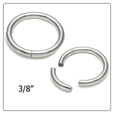 Nose Ring Hoop Surgical Steel Segment Hoop 3/8" 18G