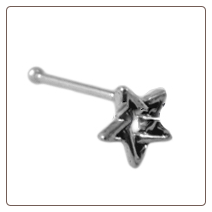 **BLOW OUT SALE** 925 Sterling Silver Nose Bone Silver 4.5mm Star