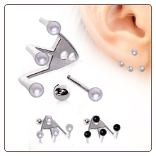 **BLOW OUT SALE** 316L Surgical Steel, EAR JACKET, Pearl 16G