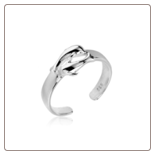 925 Sterling Silver Dolphin Toe Ring
