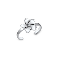 925 Sterling Silver Hibiscus Flower Toe Ring