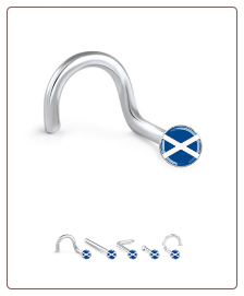 316L Surgical Steel 2mm Scotland Flag Nose Stud Ring Choose Your Style 20G