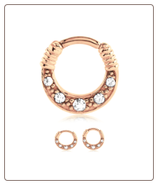 **BLOW OUT SALE** Rose Gold 316L Surgical Steel Hinged Septum Clicker Choose Your Size & Gauge