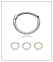 **BLOW OUT SALE**  Surgical Steel/Brass Septum Clicker Helix Nose Ring Hoop Twisted Rope 16G