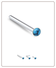 925 Sterling Silver Nose Ring Stud Blue Turquoise - Choose Your Style 22G