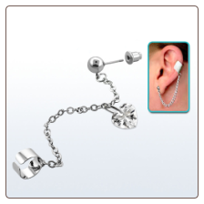 **BLOW OUT SALE**Surgical Steel Dangle Earring Cartilage Helix Jewelry Clear Heart CZ 20G