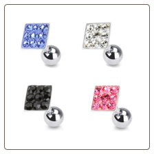 **BLOW OUT SALE** Ear Cartilage Tragus Helix Jewelry 5mm Square - Choose Your Color 16G