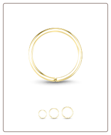 18KT Gold Plated 925 Sterling Silver Nose Ring Continuous Hoop - Choose Your Size & Gauge