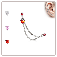 **BLOW OUT SALE** Ear Cartilage Piercing Jewelry 4.5mm Heart CZ 16G
