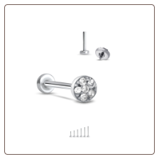 316L Surgical Steel Labret Style Nose Monroe Stud Ring Screw Post Circle