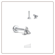 316L Surgical Steel Labret Style Nose Monroe Stud Ring Screw Post Trinity