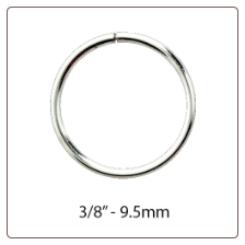 Nose Ring Continuous Hoop Sterling Silver 3/8" - 9.5mm 18G