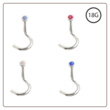 316L Surgical Steel Nose Screw 2mm Opal