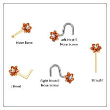 Custom Design Your ORANGE Flower Nose Ring Stud