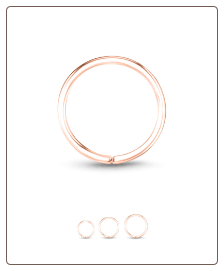18KT Rose Gold Plated 925 Sterling Silver Nose Ring Continuous Hoop - Choose Your Size & Gauge