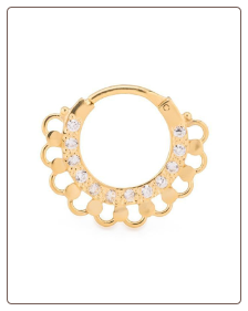 **BLOW OUT SALE** 925 Sterling Silver Gold Plated Septum Clicker 3/8" 16G