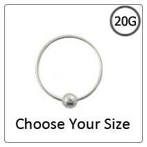 Nose Ring Hoop 925 Sterling Silver Choose Your Size 20G