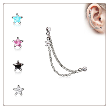 **BLOW OUT SALE** Ear Cartilage Piercing Jewelry 4.5mm Star CZ 16G