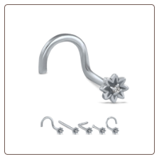 316L Surgical Steel Nose Stud Ring Flower 20G