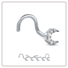 316L Surgical Steel Nose Stud Ring Moon 20G