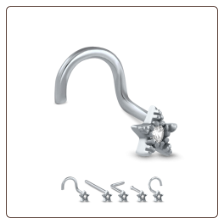 316L Surgical Steel Nose Stud Ring Star 20G