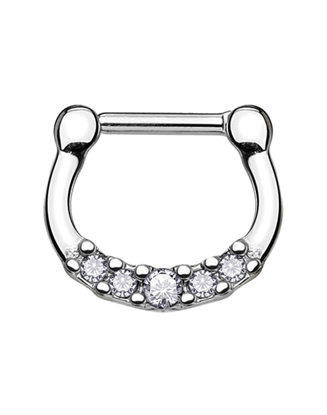 316L Surgical Steel Hinged Septum Clicker 1/4