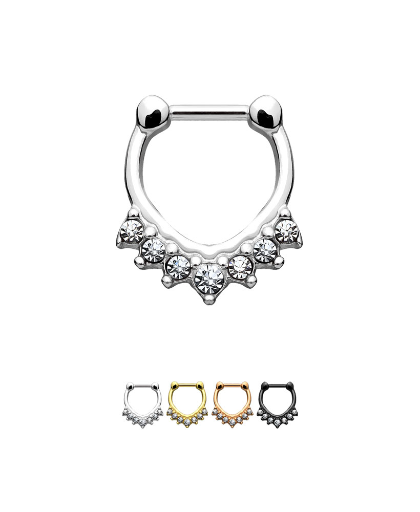 316L Surgical Steel Hinged Septum Clicker 5/16