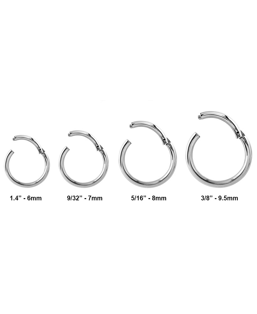 316L Surgical Steel Hinged Septum Clicker Choose Your Color & Size 16G