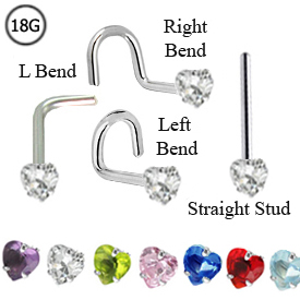 925 Sterling Silver Nose Stud Straight L Bend Nose Ring 3.5mm Foot Toes Feet 22G 