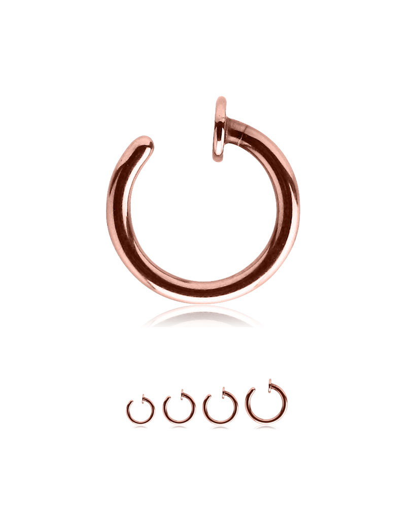 Nose Ring Surgical Steel Rose Gold Plated Open Hoop Choose Your Size 18G