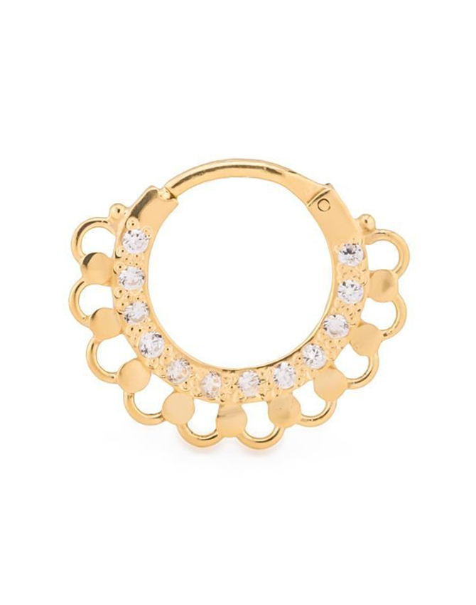 **BLOW OUT SALE** 925 Sterling Silver Gold Plated Septum Clicker Tear ...