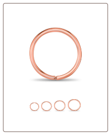 Rose Gold PVD Coated 316L Surgical Steel Seamless Nose Ring Continuous Hoop 16G, 18G, 20G, 22G