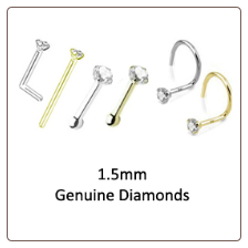 1.5mm Genuine Diamond Nose Ring